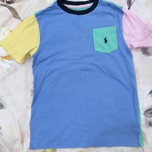 Polo by Ralph Lauren Pastel Colorblock Pocket Tee - Blue, Yellow, Pink & Mint